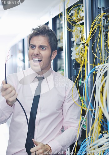 Image of system fail situation in network server room