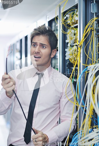 Image of system fail situation in network server room