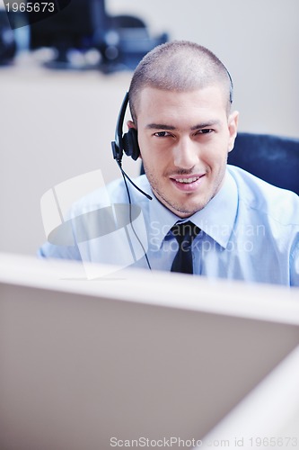 Image of businessman with a headset