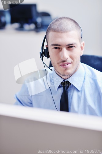 Image of businessman with a headset