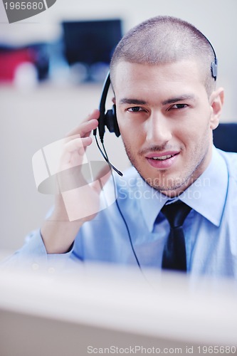 Image of businessman with a headset