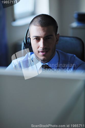 Image of businessman with a headset