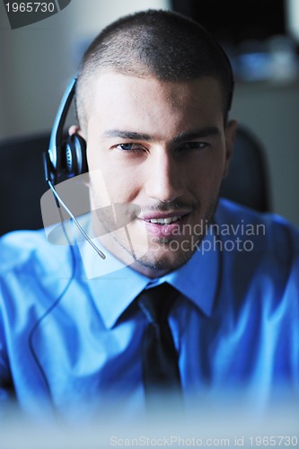 Image of businessman with a headset