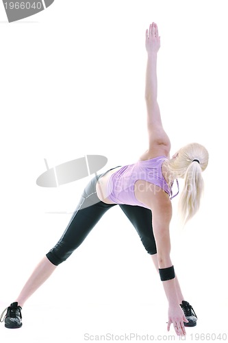Image of fitness and exercise with blonde woman