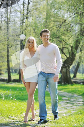 Image of romantic couple in love outdoor