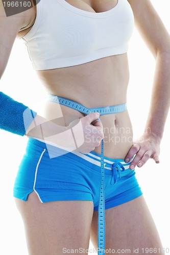 Image of fitness and exercise with blonde woman