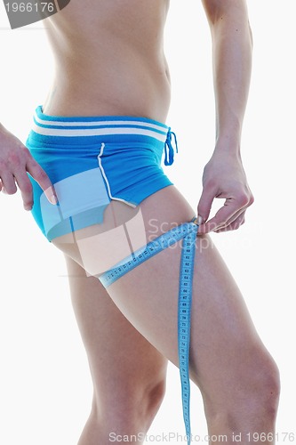 Image of fitness and exercise with blonde woman