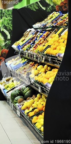 Image of fresh fruits and vegetables in supe market