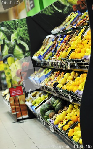 Image of fresh fruits and vegetables in supe market