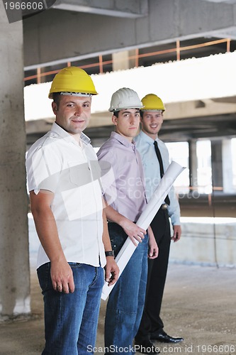 Image of Team of architects on construciton site