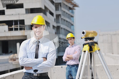 Image of Team of architects on construciton site