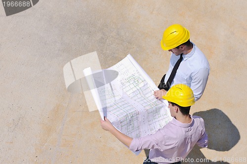 Image of Team of architects on construciton site