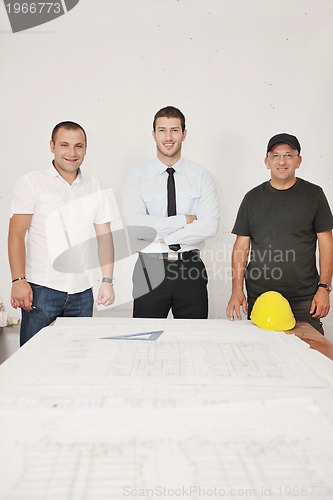 Image of Team of architects on construciton site