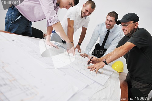 Image of Team of architects on construciton site