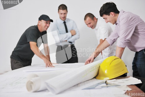 Image of Team of architects on construciton site