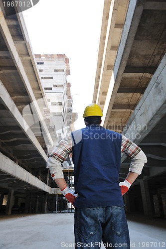 Image of hard worker on construction site