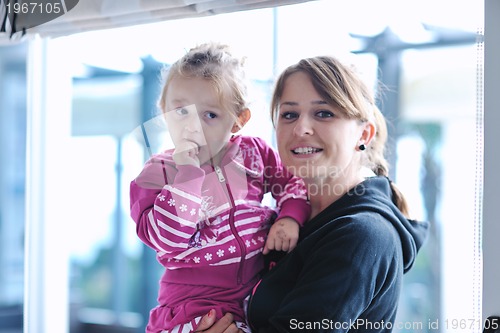 Image of happy young family have fun  at home