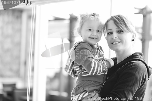 Image of happy young family have fun  at home