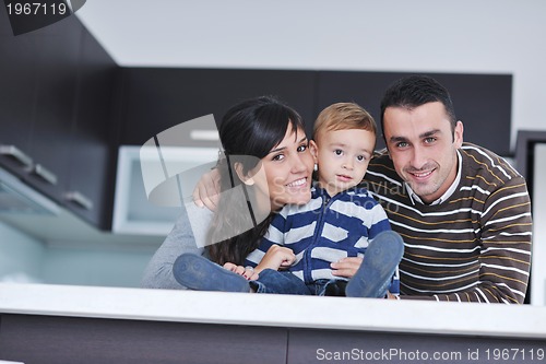 Image of happy young family have fun  at home