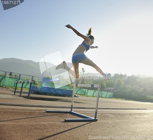 Image of woman jogging at early morning 