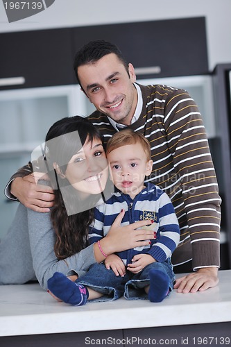 Image of happy young family have fun  at home