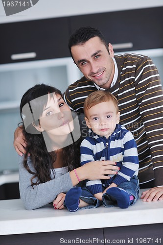 Image of happy young family have fun  at home