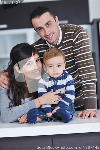 Image of happy young family have fun  at home