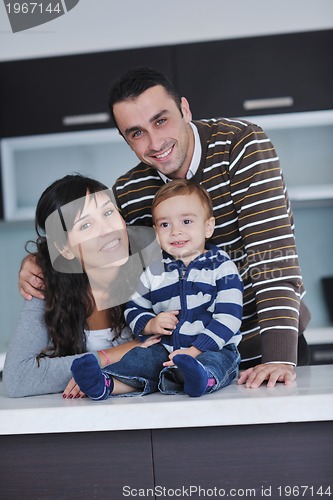 Image of happy young family have fun  at home