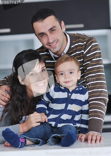 Image of happy young family have fun  at home