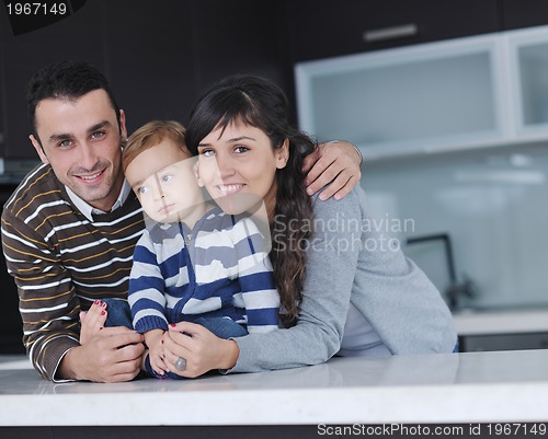 Image of happy young family have fun  at home