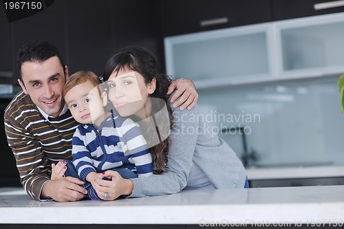 Image of happy young family have fun  at home