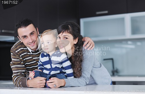 Image of happy young family have fun  at home