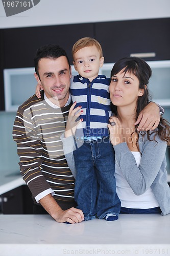 Image of happy young family have fun  at home