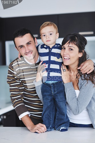 Image of happy young family have fun  at home
