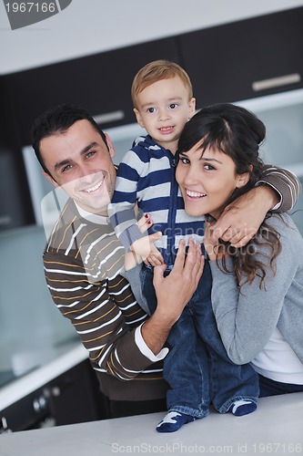 Image of happy young family have fun  at home