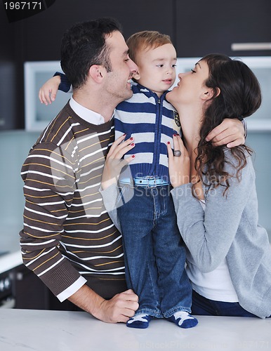 Image of happy young family have fun  at home
