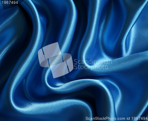 Image of Smooth elegant dark blue silk can use as background 