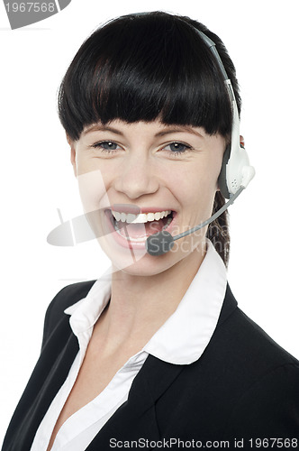 Image of Close up portrait of customer service operator