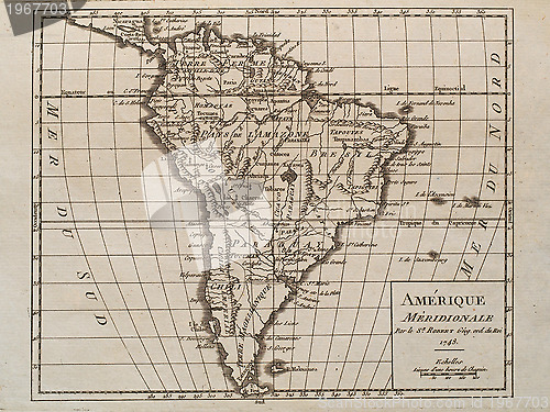 Image of old original map of south America