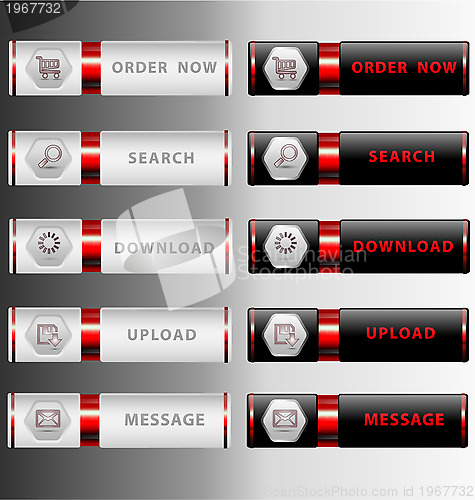 Image of Highly detailed modern web buttons