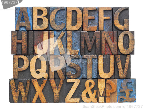 Image of alphabet in antique wood type