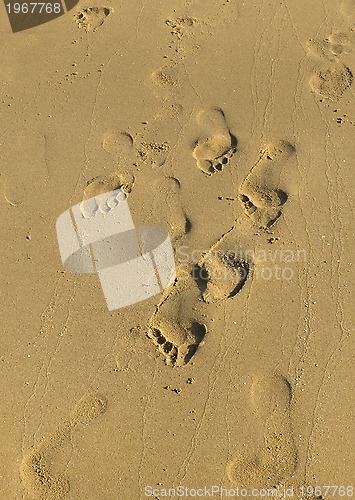 Image of Sea sand with footprints 