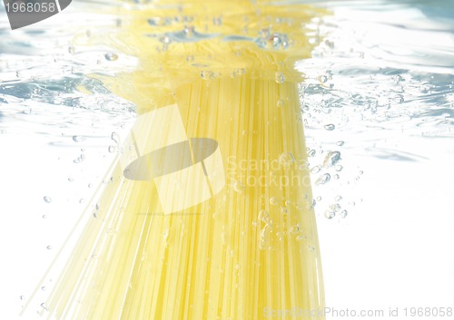 Image of pasta cooking in water