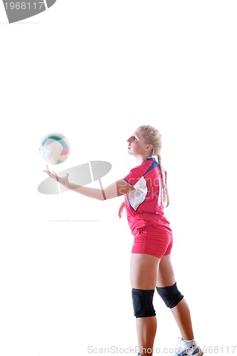 Image of gir playing volleyball
