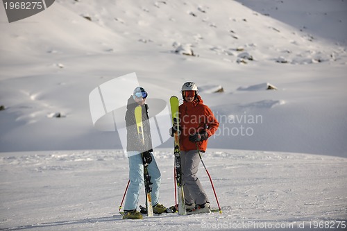 Image of  skiing on on now at winter season