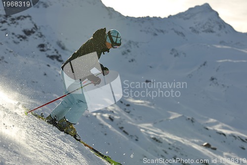 Image of  skiing on on now at winter season