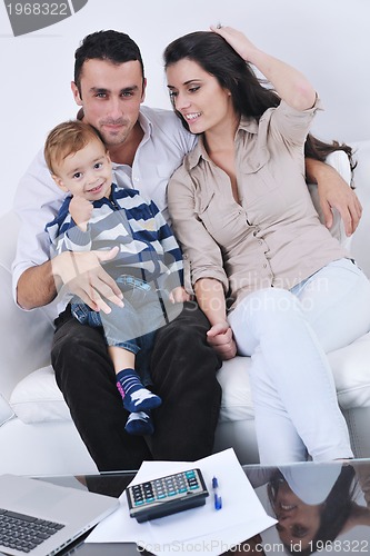 Image of happy young family have fun  at home