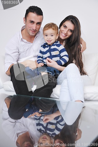 Image of happy young family have fun  at home