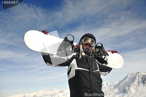 Image of man winter snow ski