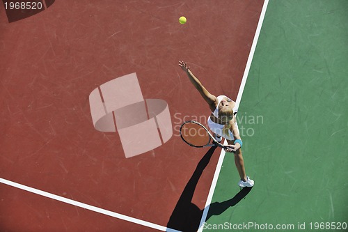 Image of young woman play tennis 